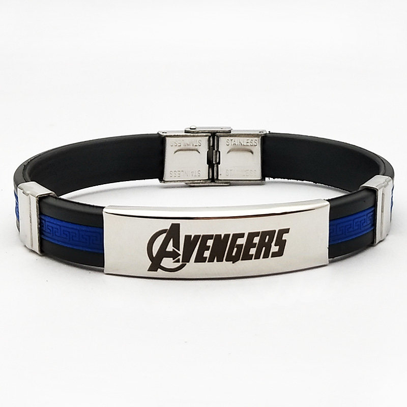 英雄联盟手链漫威美国队长英雄复仇者联盟防水运动手环动漫周边手链蜘蛛侠毒液