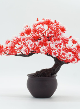 仿真迎客松盆栽新款房间装饰品