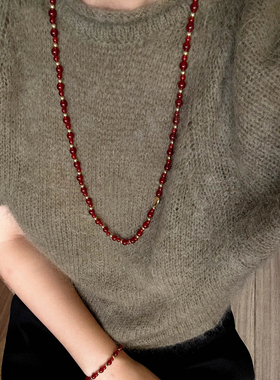 原创新中式玛瑙拉丝葫芦项链手链