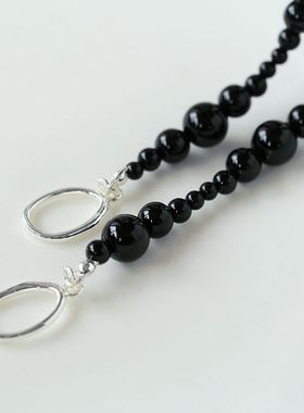 简约高级感渐变黑玛瑙串珠手链