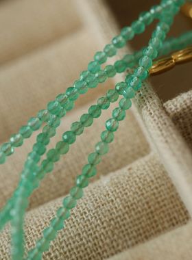 小众复古清新ins绿玛瑙串珠项链