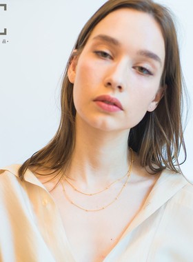 简约百搭双层金豆豆项链