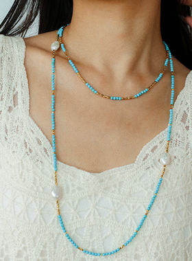 新中式蓝松石巴洛克珍珠项链手链