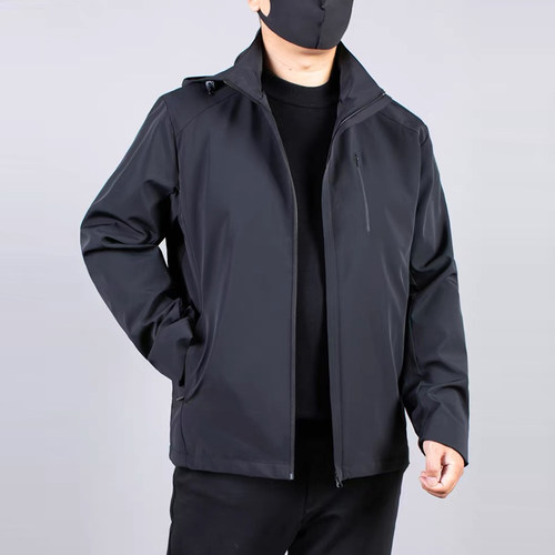 皮尔卡丹高端大码中年外套男士秋冬宽松二棉夹克爸爸装防风薄棉服 - 图2