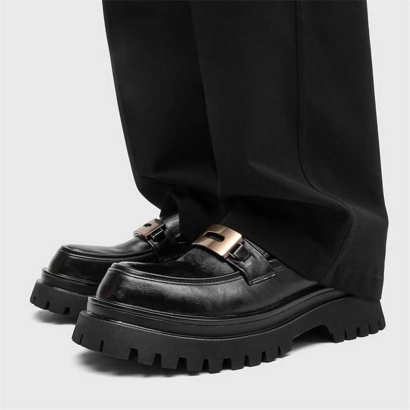 乐福鞋男款真皮商务正装一脚蹬大头休闲皮鞋厚底增高发型师豆豆鞋,淘宝优惠券,粉丝福利购,淘宝优惠卷