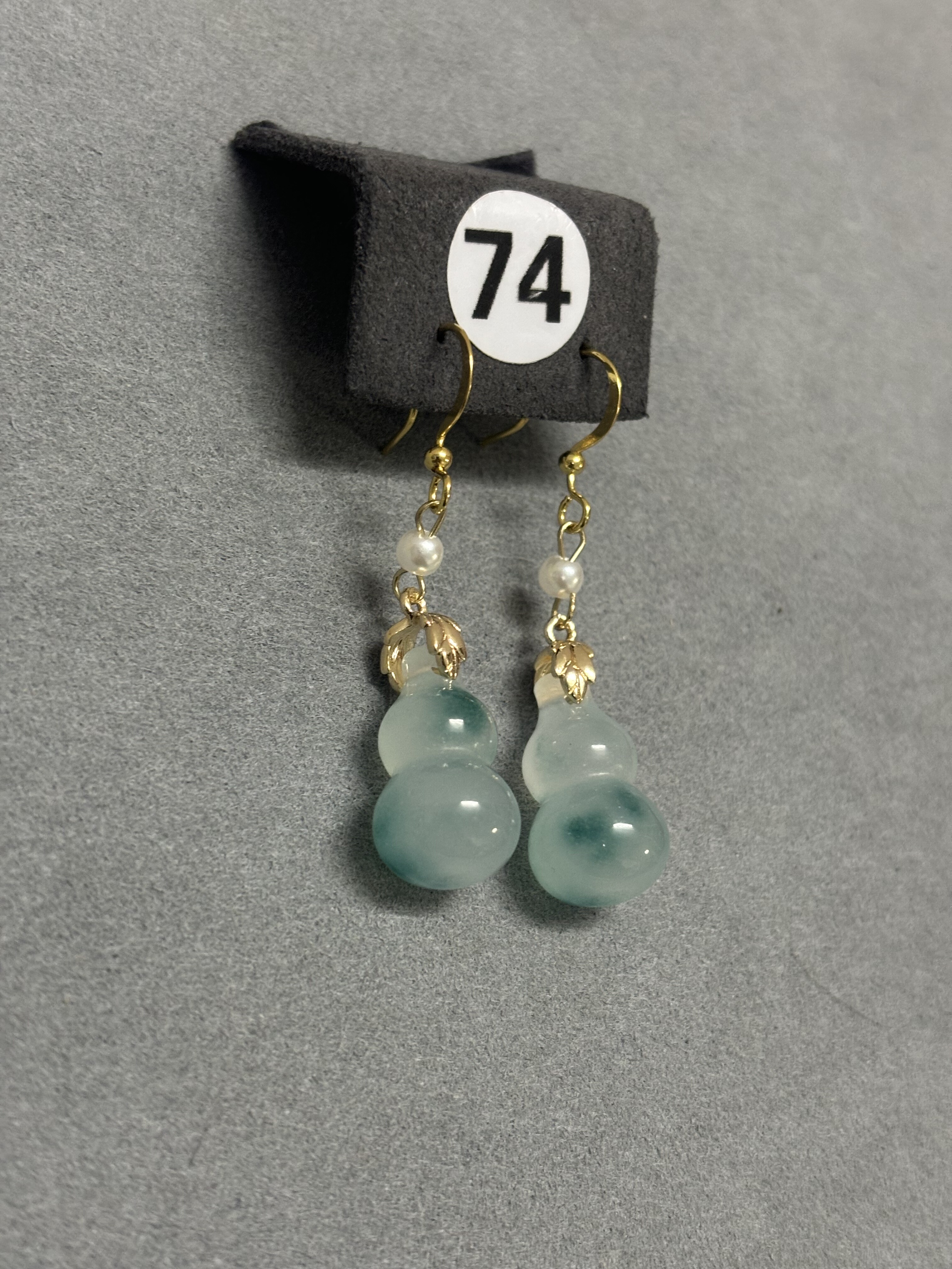 天然缅甸翡翠A货冰种飘花葫芦耳环银镶玉石耳坠古风耳饰女款耳饰,淘宝优惠券,粉丝福利购,淘宝优惠卷