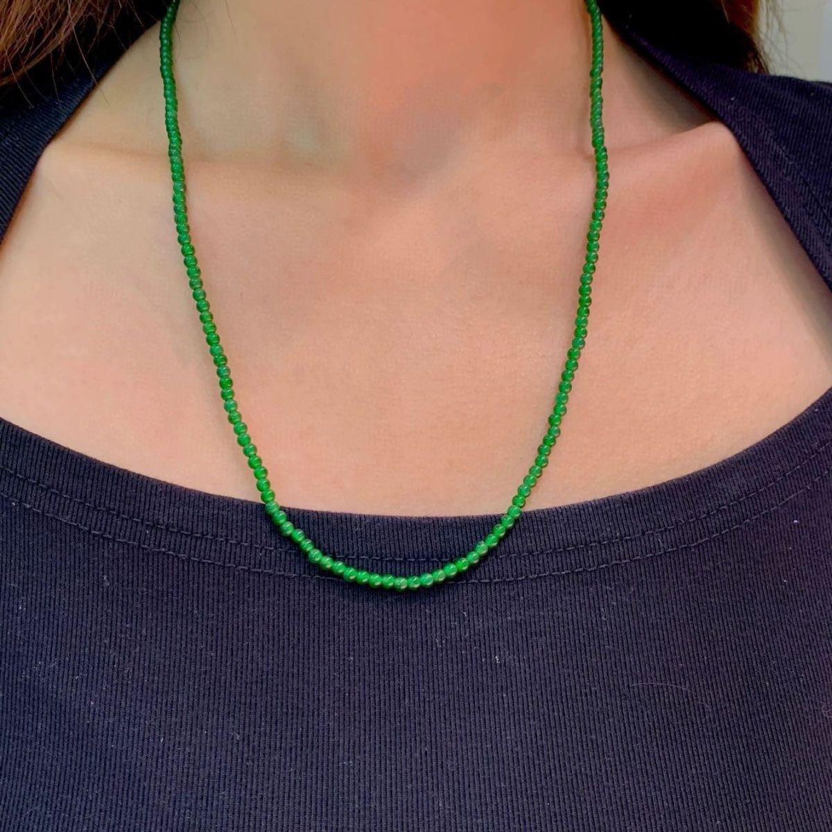天然翡翠缅甸冰种正阳绿翡翠小米珠4m手链项链两用款满绿圆珠项链,淘宝优惠券,粉丝福利购,淘宝优惠卷
