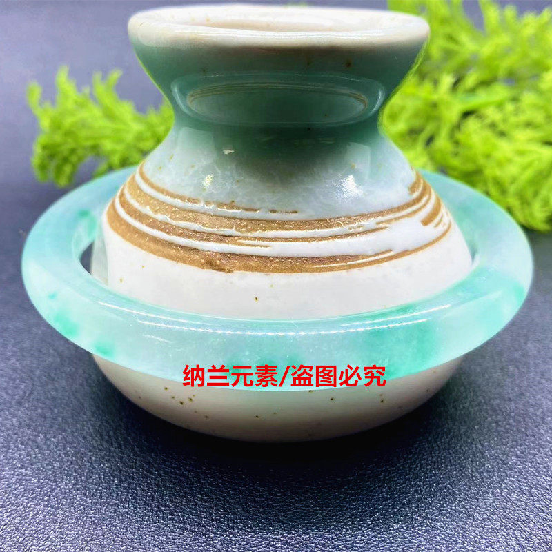 冰飘花石英质玉手镯独龙玉玉石镯子圆条女时尚百搭