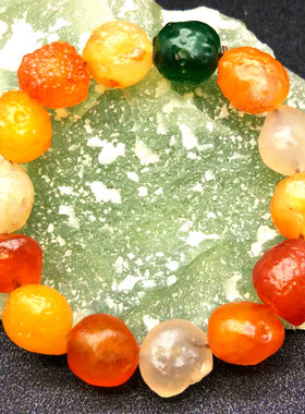 天然阿拉善糖心玛瑙女七彩