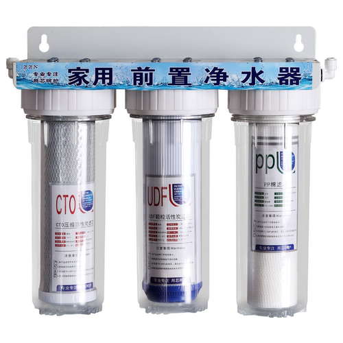 10寸透明滤瓶前置过滤器家用净水器PP棉过滤芯椰壳活性炭配件套装 - 图3