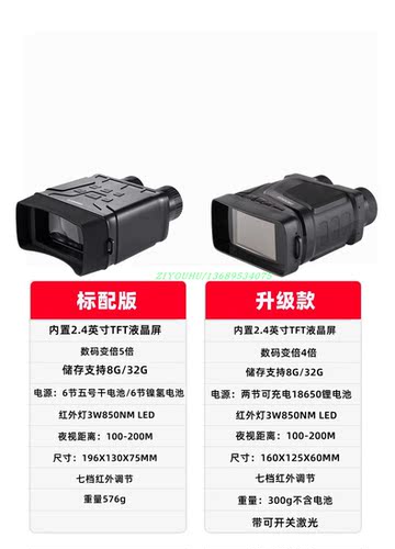 自由虎夜光高清红外变焦夜间双目全黑寻鸟望远镜夜视镜夜视仪 - 图1