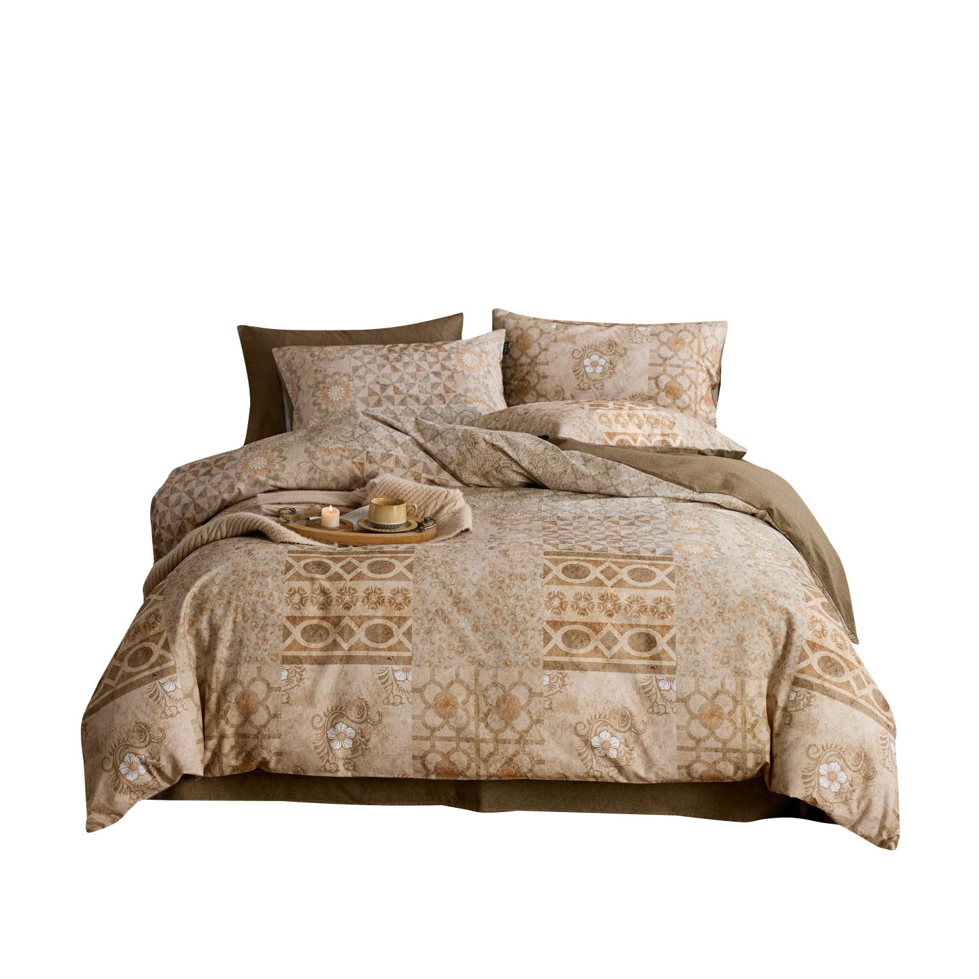 复古轻奢风加厚全棉磨毛四件套纯棉加厚被套床单高级感秋冬季床品