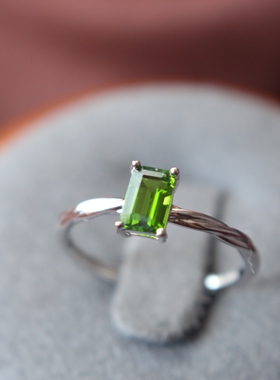 绿宝石天然925纯银黄宝石