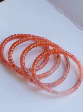 玉绾  南红冰红手链  渐变色 叠戴特美 尺寸约5.6毫米