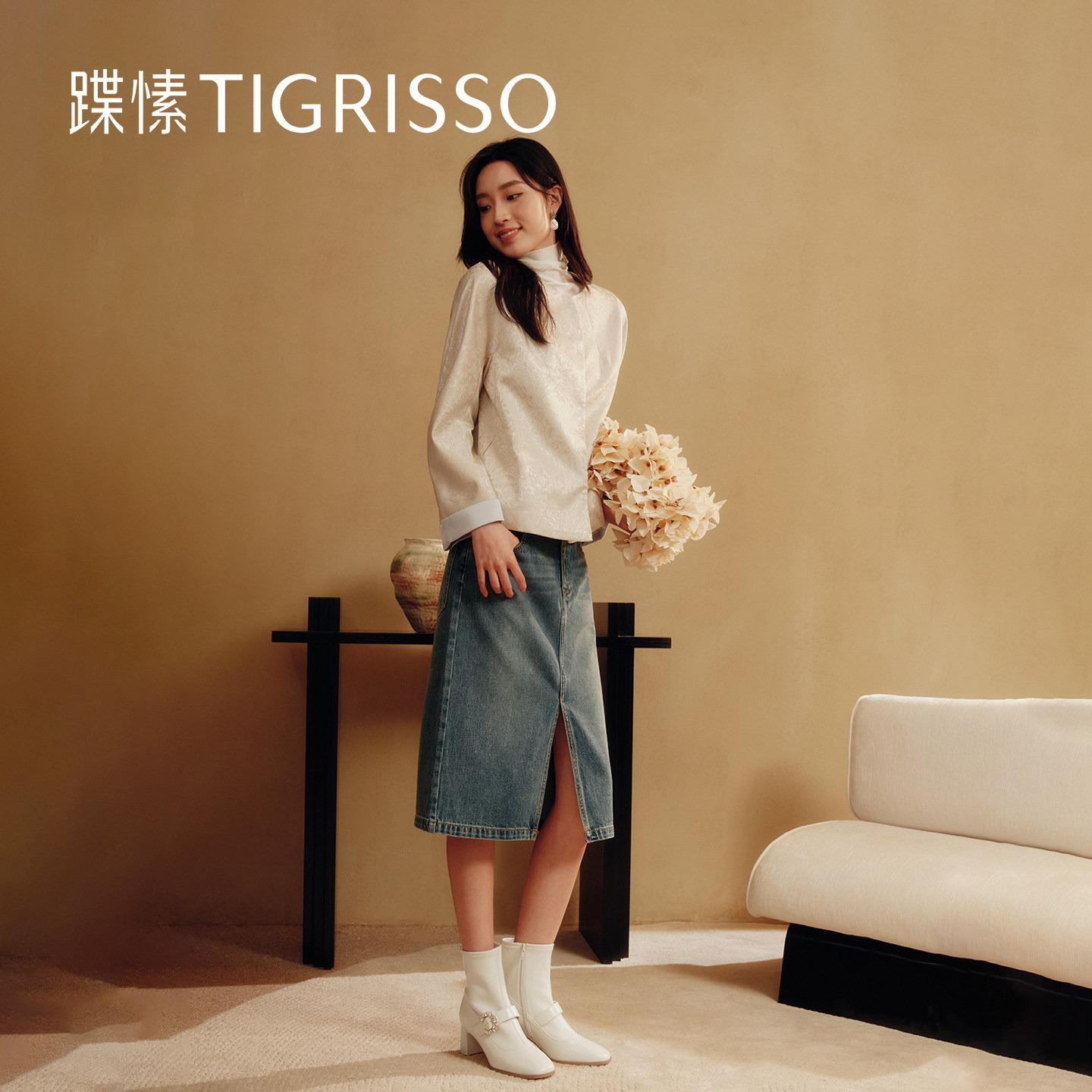 蹀愫2025年秋冬新款增高6真皮时装靴配裙子钻扣瘦瘦靴TA65706-17,淘宝优惠券,粉丝福利购,淘宝优惠卷