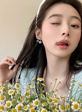 小清新夏季甜美樱桃耳环女显脸小