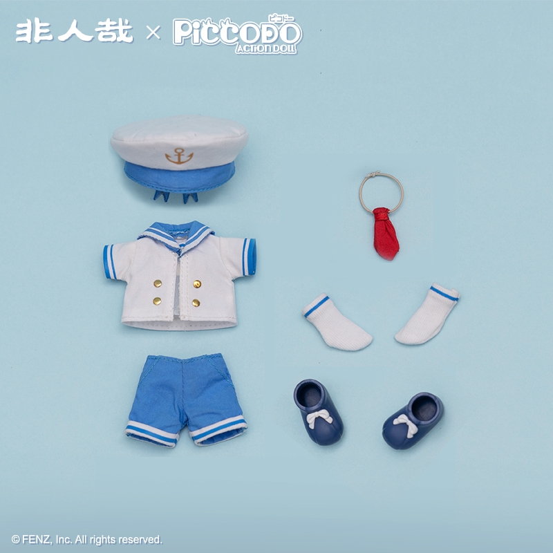Piccodo现货 非人哉哪吒可动人偶娃衣水手服娃娃可爱套装 - 图0