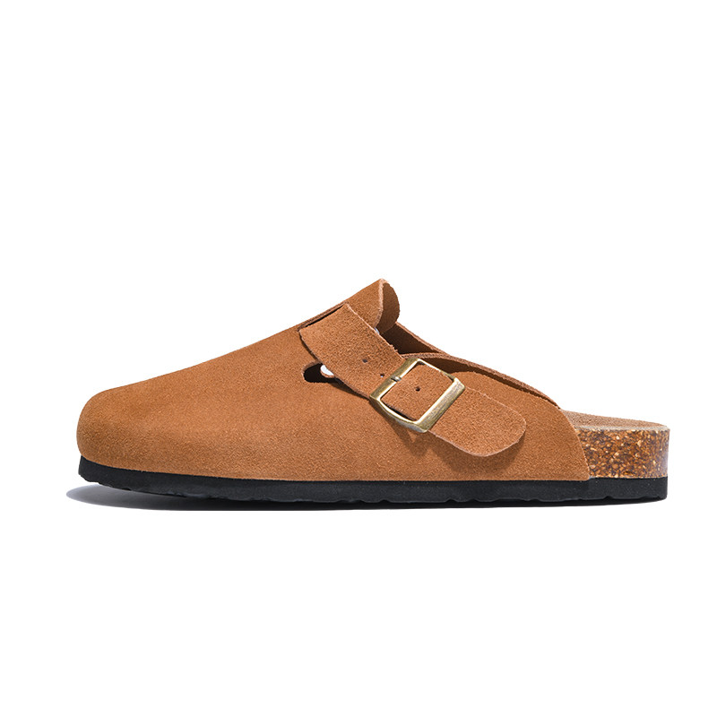 香港正品勃肯半拖包头鞋男女鞋春季2026新款真皮软木厚底休闲拖鞋,淘宝优惠券,粉丝福利购,淘宝优惠卷