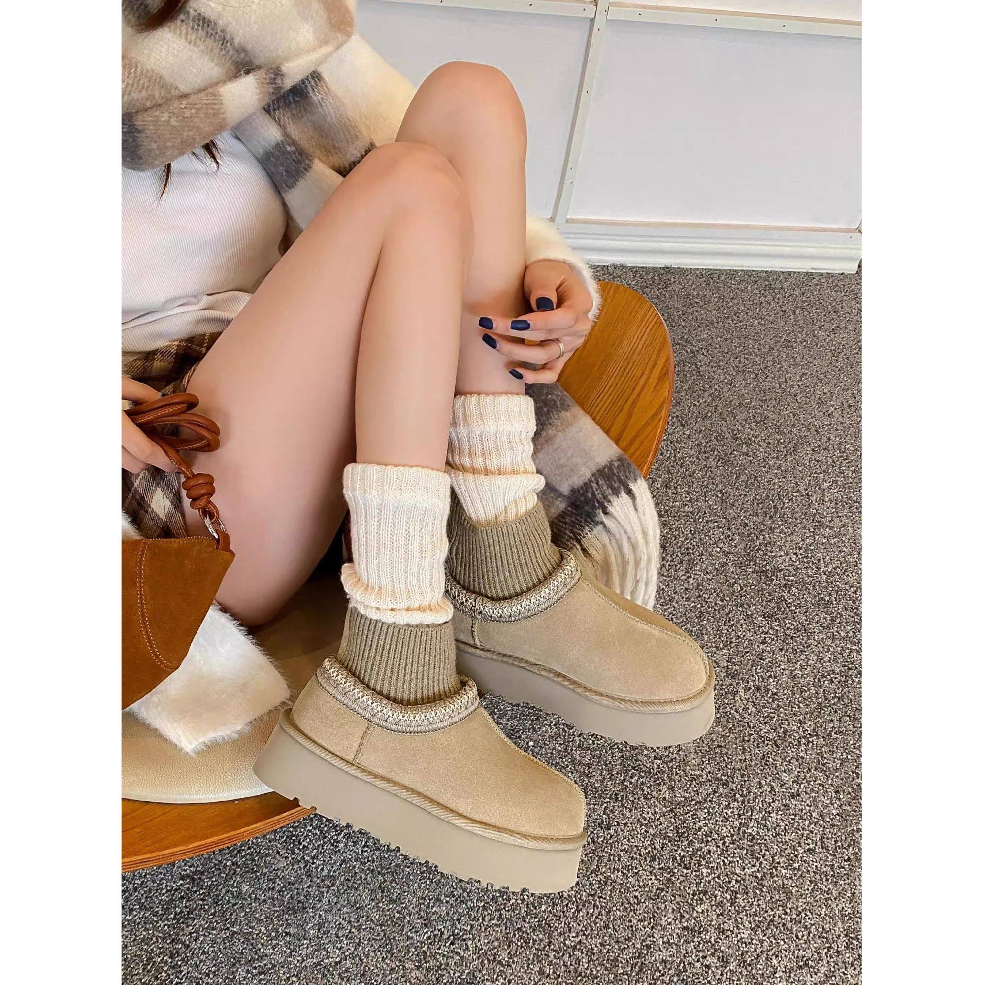 官方正品桑坡村袜筒雪地靴女款冬季爆款羊皮毛一体加绒加厚棉靴潮,淘宝优惠券,粉丝福利购,淘宝优惠卷