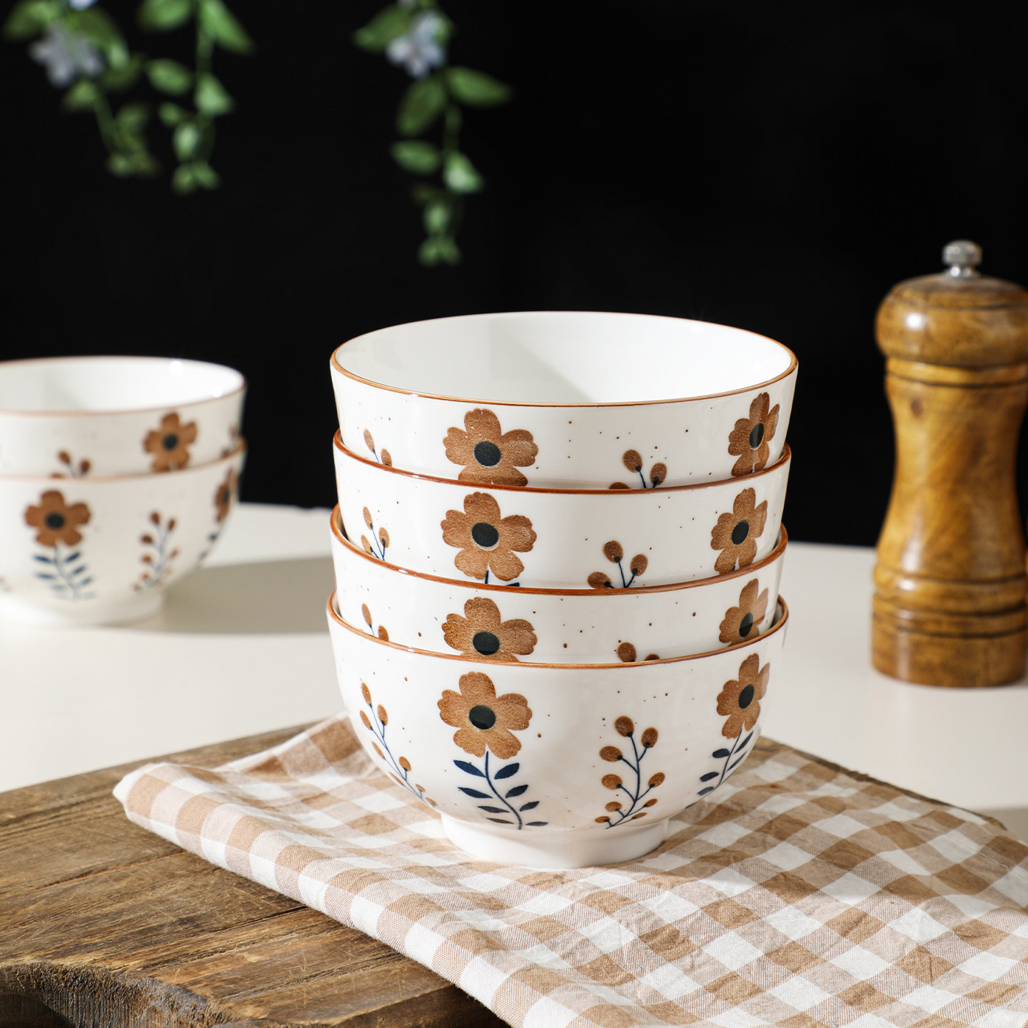 陶瓷碗筷小礼品开业活动伴手礼复古花碗筷礼盒装商务团建礼品定制