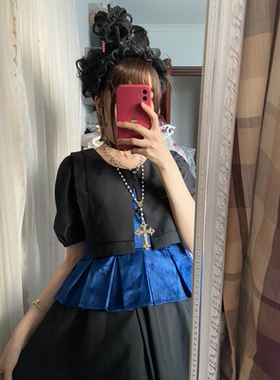 复古哥特十字架长珍珠项链