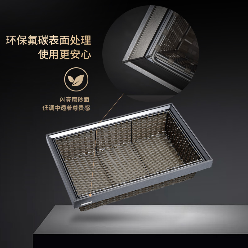 衣帽间拉篮衣柜收纳阻尼编织藤篮推拉缓冲鞋架衣物篮储物篮抽屉式 - 图1