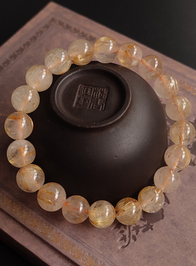 天然金发晶不染色手链手串