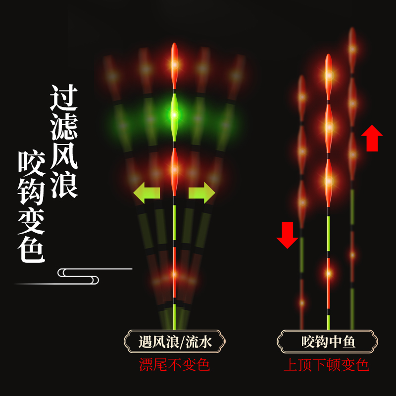 小凤仙女摩夜光漂硬尾咬钩变色芦苇电子漂日夜两用高灵敏大物鱼漂 - 图0