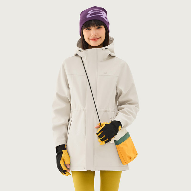 Tantuo Soft Shell Women's Mid-Length Warm Jacket ທີ່ອົບອຸ່ນ