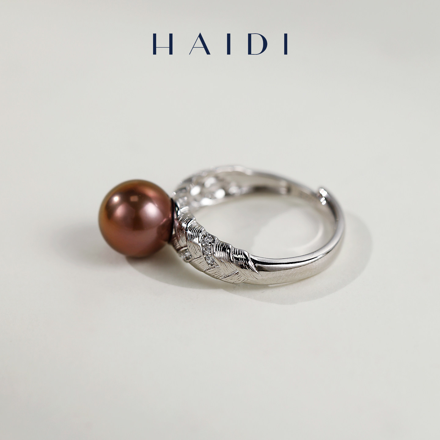 Heidi Jewelry Wine Heart Cocoa 8-9mm Perfect Round Freshwater Rare Purple Brown Pearl Ring S925 Silver New Year