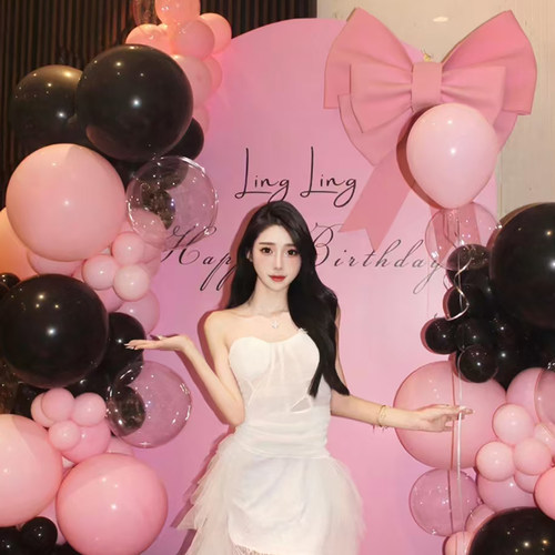 生日快乐kt板定制网红18岁男女生日布置场景装饰背景板迎宾牌气球 - 图3