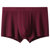 Mens underwear date red This year Modale knit red underpants mens antibacterial and breathable flat corner pants shorts head