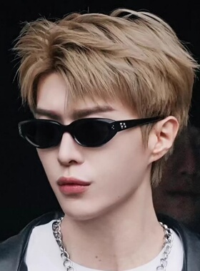 范丞丞同款痞帅复古猫眼墨镜男女高级感小框潮流防紫外线太阳眼镜