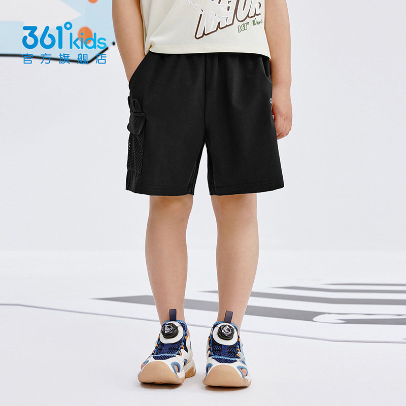 迅干科技|361童装男童运动裤梭织五分裤2026夏季速干新款小童裤子