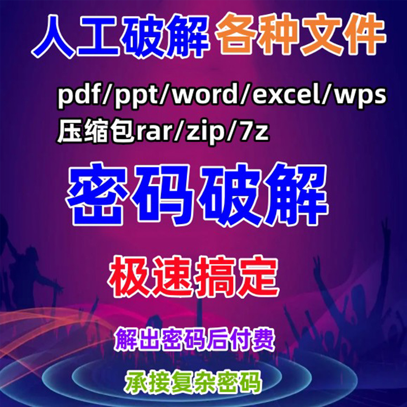 excel/pdf/word/zip/rar/pdf/ppt压缩包文件密码解密表格密码解除 - 图0