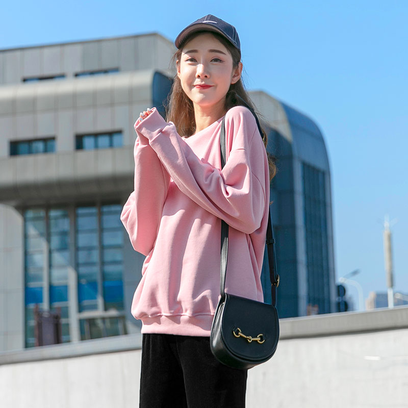 雅羊人旗舰店无帽卫衣女士年新款潮ins宽松韩版秋冬长袖上衣服春秋季薄款2