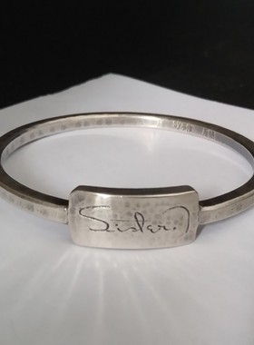 时尚复古做旧民族足银手镯