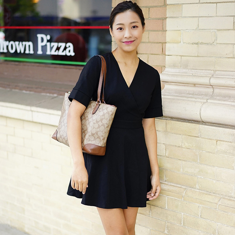 coach女包拼接pvc tote包饺子包 客邻尚品女士包袋