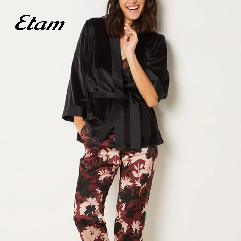 Etam Janne Luigas优雅密友系列居家睡衣套装柔软亲肤家居服3件套