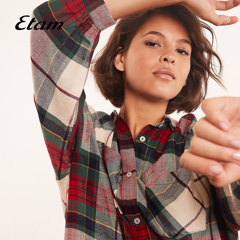 etam tommy复古绒法式女红色睡裙 Etam睡裙