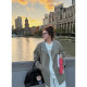 Lao Zhang and Little Fatty PONGKIKI Paris Old Dream Silhouette Windbreaker British Style High-quality Lapel Coat