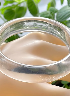 天然水晶手镯白水晶手镯内径55条宽13MM一物一图生日礼物女款饰品