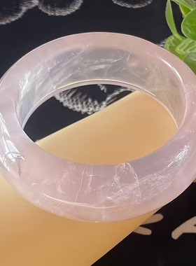 天然水晶手镯粉水晶手镯粉晶加宽手镯宽版内径58MM条宽26MM礼物女