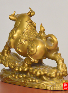运势如虹财牛铜牛摆件华尔街金牛纯黄铜牛客厅招财牛势对牛旺运牛