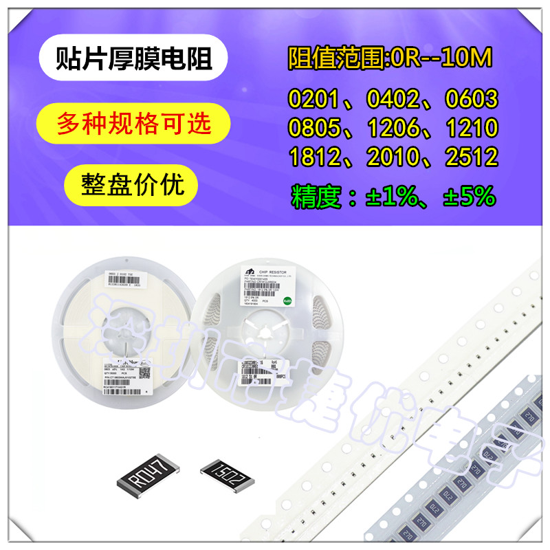 贴片高精密电阻0.1% 0402 0603 0805 1206 24.3/24.9/25.5/26.1/K - 图0