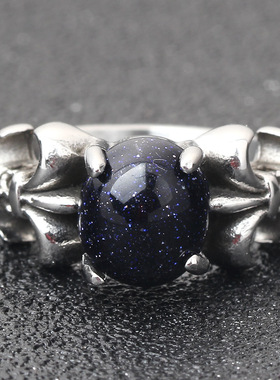 欧美网红潮流复古暗黑风石榴红玫瑰情侣戒指 潮男个性百搭戒指