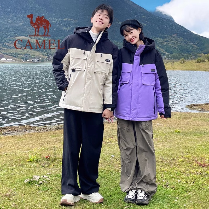 骆驼防风防水反季羽绒服男2025冬新款加厚工装派克服极寒外套短