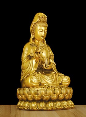 铜柳枝观音摆件大号客厅工艺品