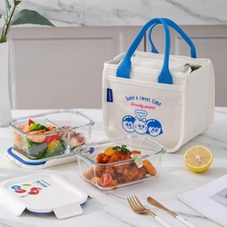 乐扣保温饭玻璃饭盒两件装500ml+粉色包