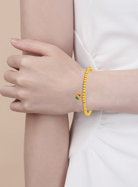 赛菲尔女黄金手链足金小雏菊手链